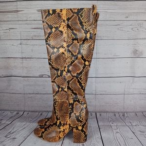 STEVE MADDEN Satellite knee high snakeskin boots